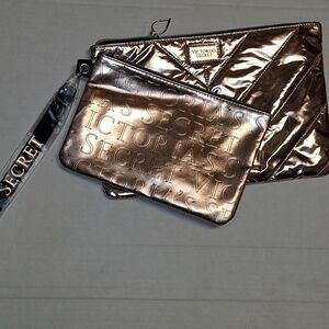 Victoria's Secret Metallic Bronze Clutch Set